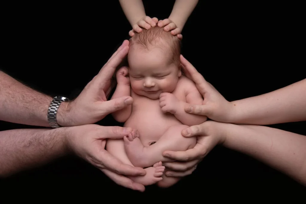 Newborn baby family portrait at Scan Baby